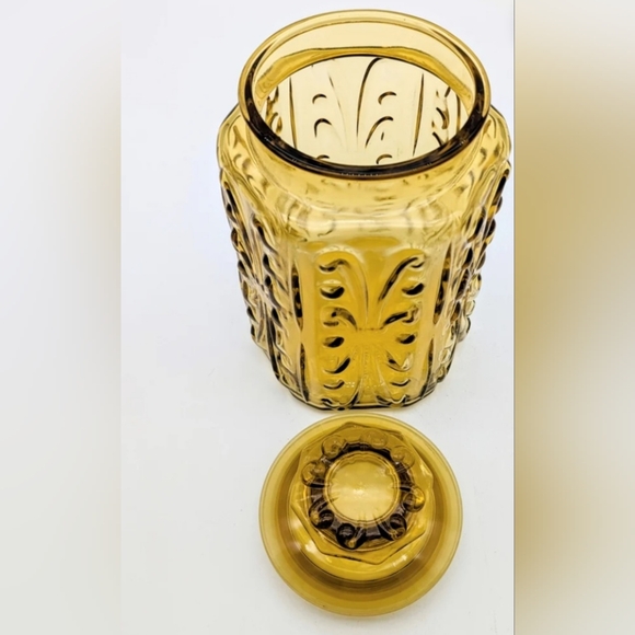 Vintage LE Smith Amber Glass Apothecary Canister Jar - Picture 3 of 6